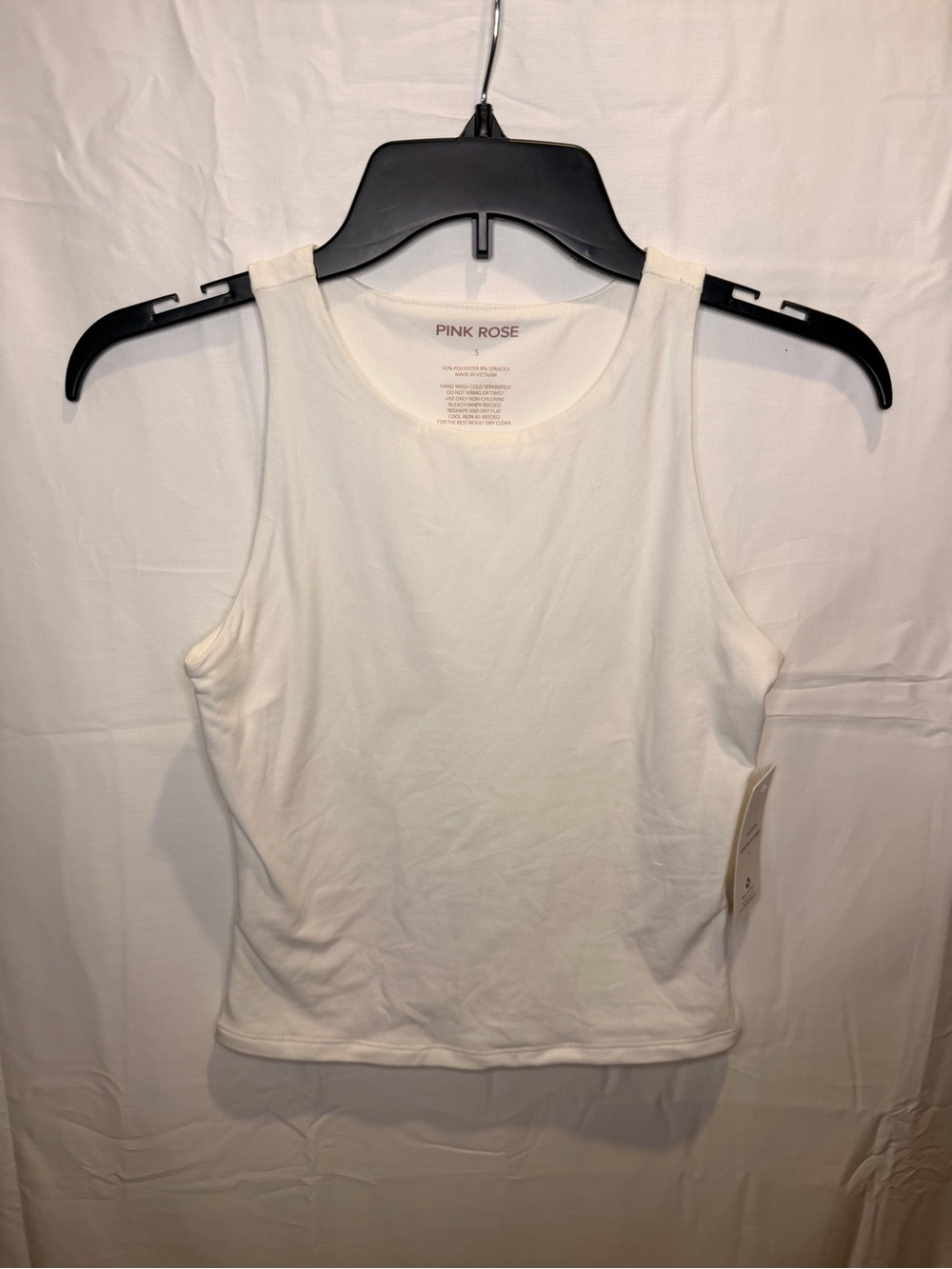 Pink Rose Women's Cream Scoop Neck Tank Top